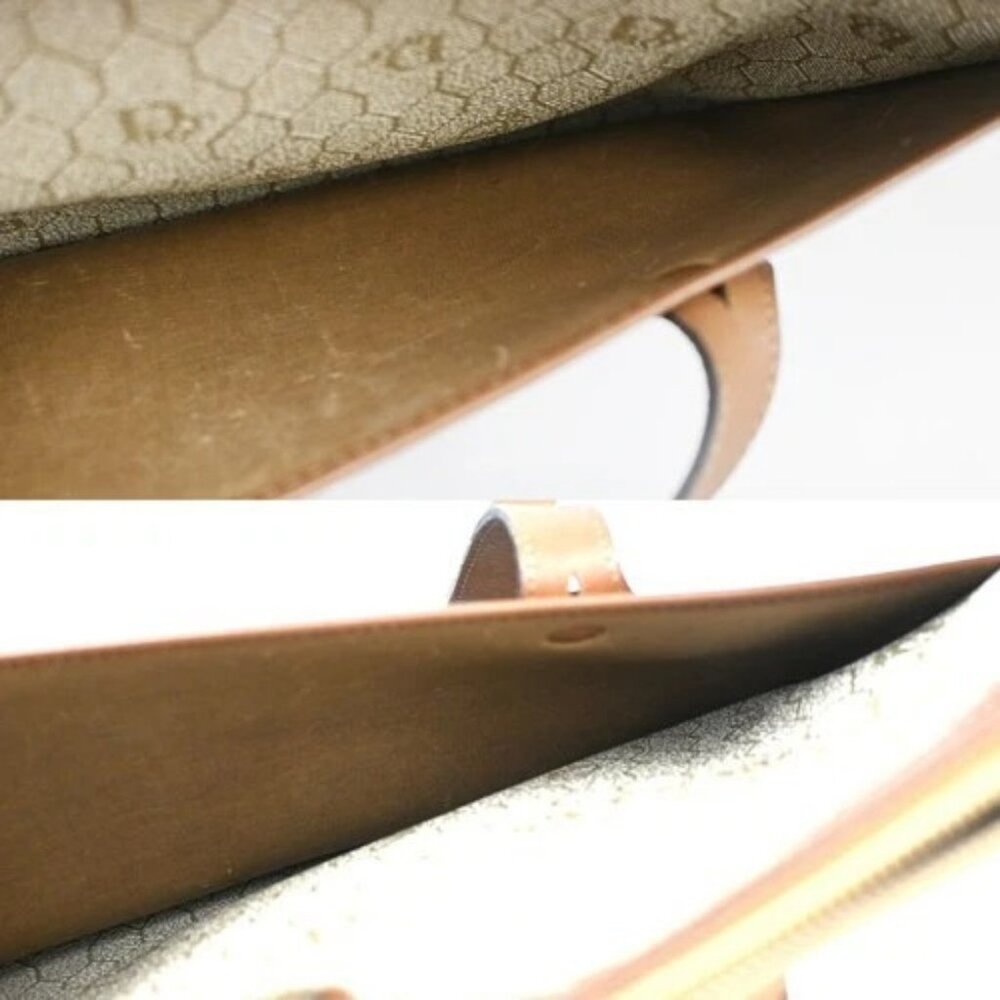 CHRISTIAN DIOR Logo Honeycomb Shoulder Hand Bag PVC Leather Beige GHW 62CA527 - Picture 15 of 16